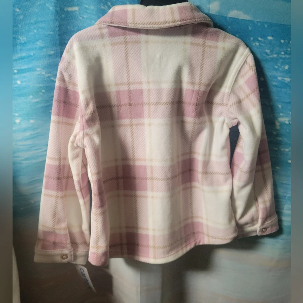 Carters NWT Pink and White Plaid‎ Button-Up Jacket/SHACKET Size 4T